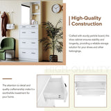 Multi-functional Shoe Cabinet with 3 Flip Drawers,Elegant Hall Tree with Mirror,Entryway Shoe Rack with 6 Hanging Hooks