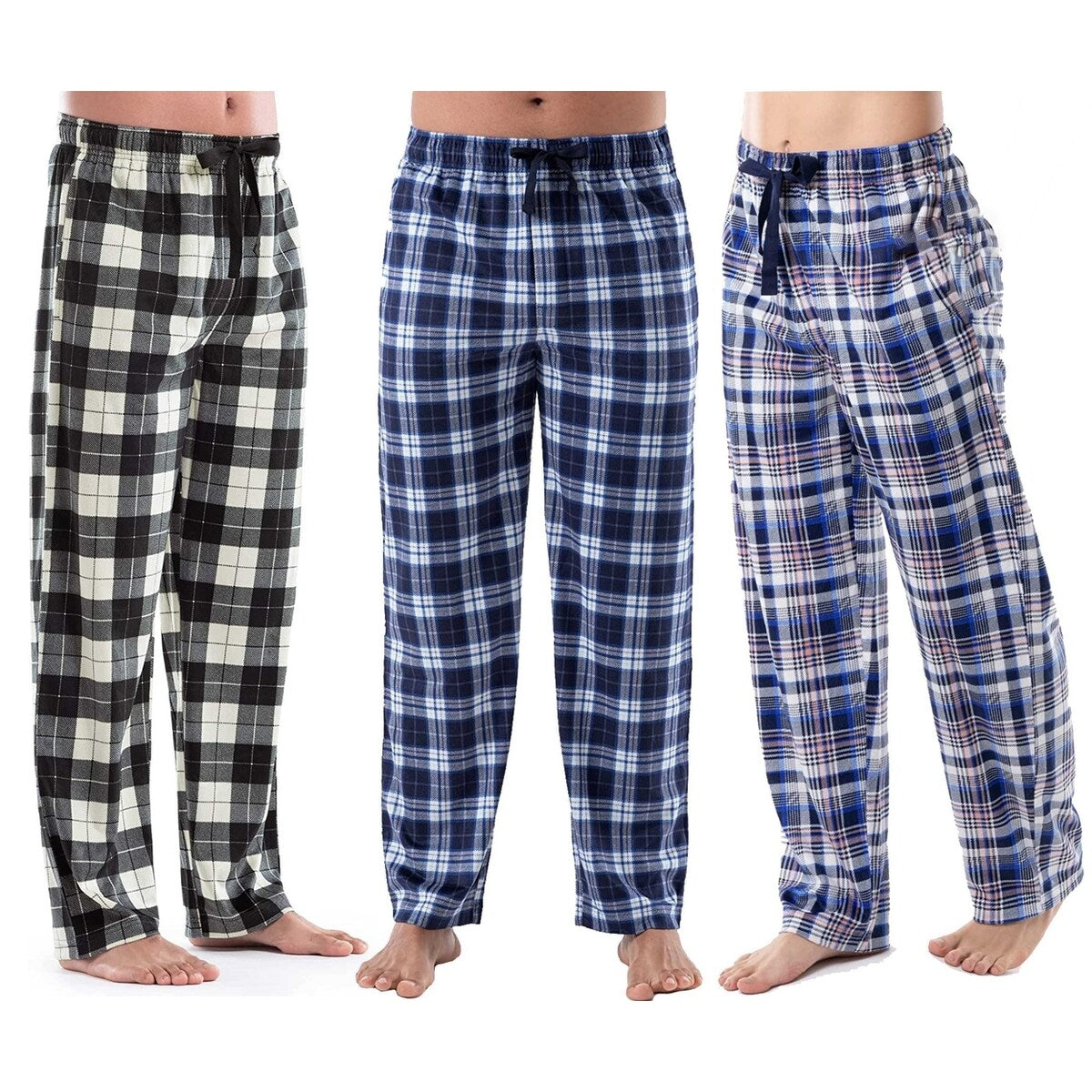 MultiPack Mens UltraSoft Cozy Lounge Sleep Micro Fleece Plaid Pajama Pants