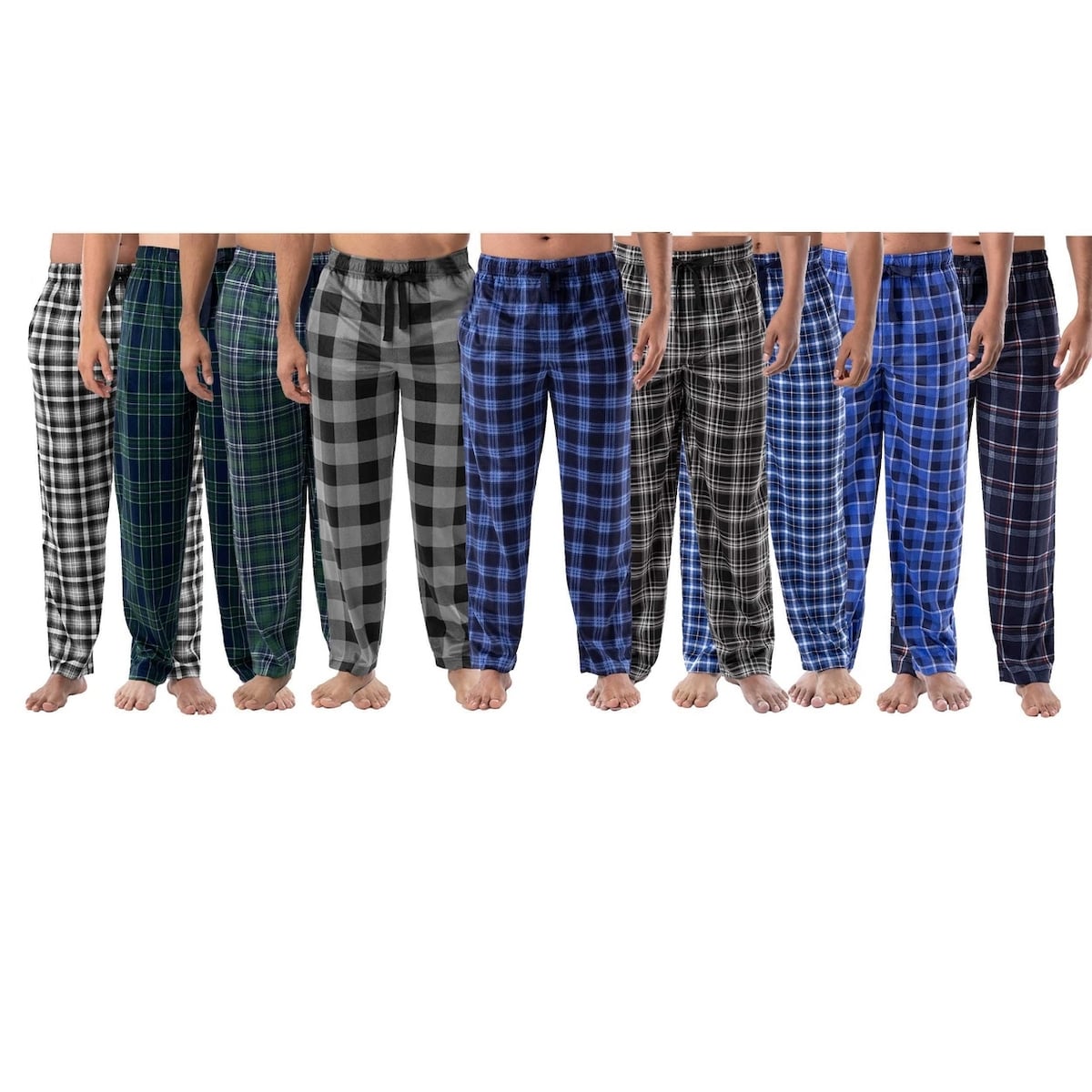 MultiPack Mens UltraSoft Cozy Lounge Sleep Micro Fleece Plaid Pajama Pants