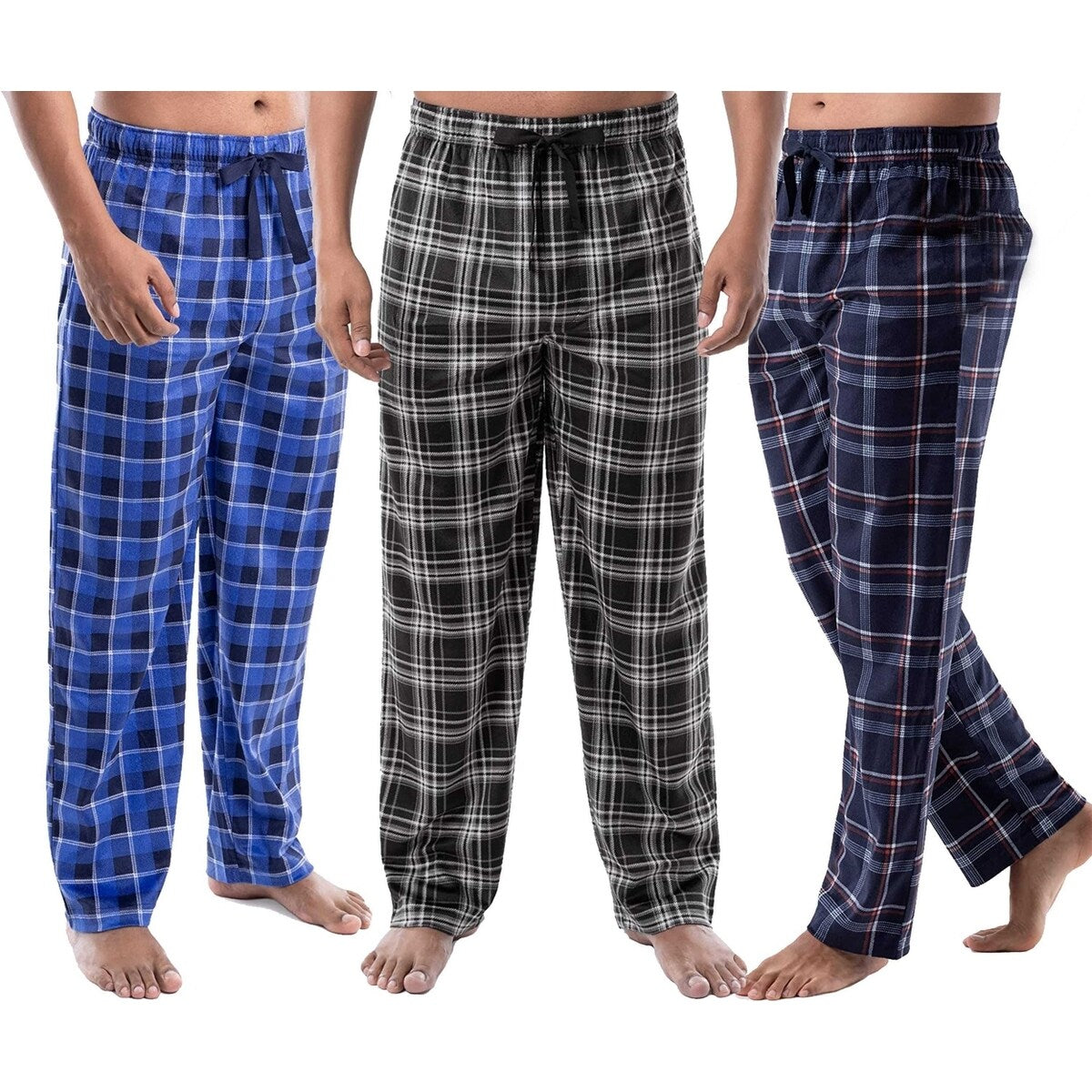 MultiPack Mens UltraSoft Cozy Lounge Sleep Micro Fleece Plaid Pajama Pants