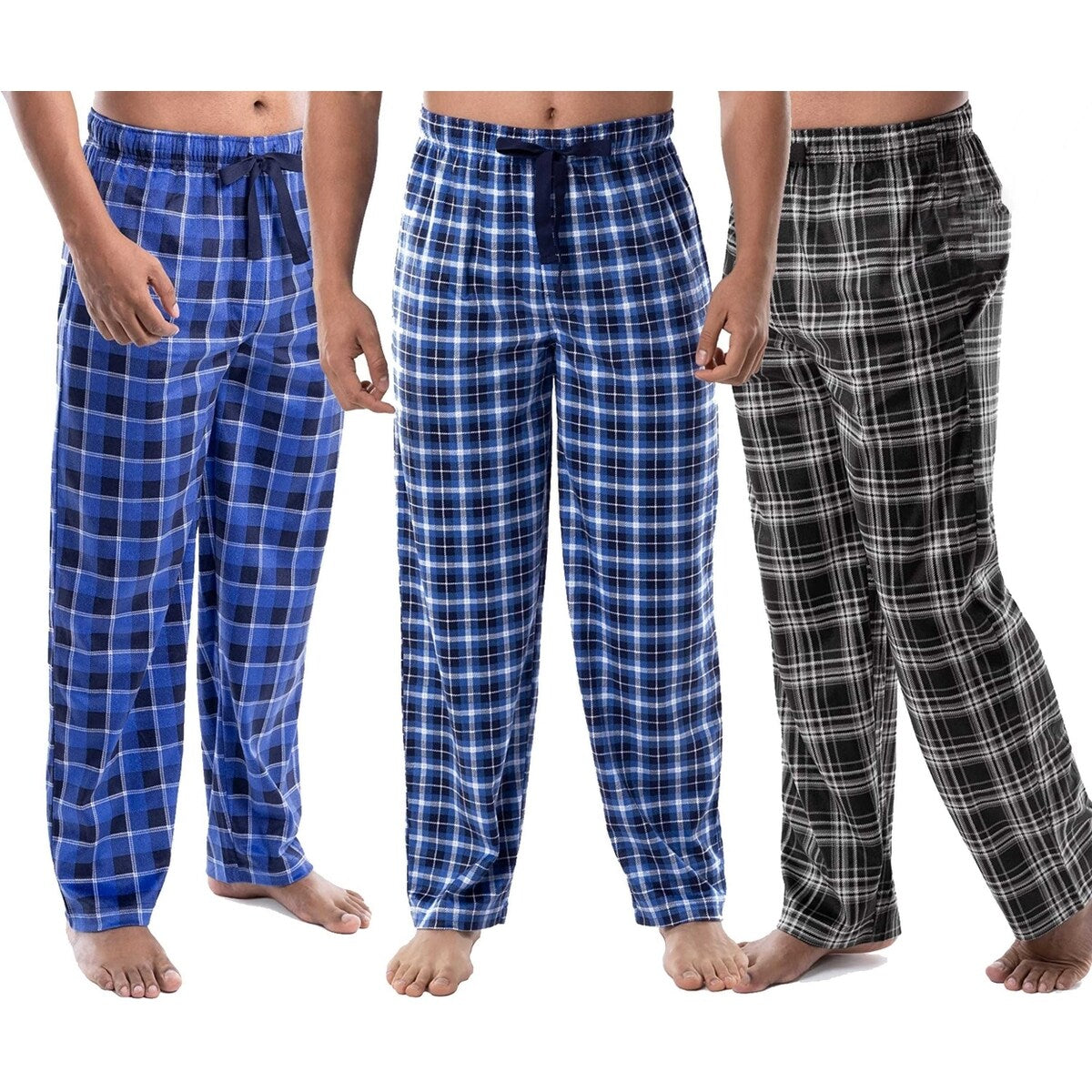MultiPack Mens UltraSoft Cozy Lounge Sleep Micro Fleece Plaid Pajama Pants