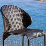 Multibrown Wicker Outdoor Bistro Bar Set with Ice Pail by Christopher Knight Home - N/A
