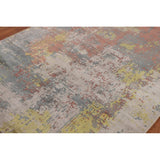 Multicolor Abstract Modern Area Rug Hand-Knotted Wool Carpet - 4'10"x 7'6"