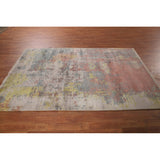 Multicolor Abstract Modern Area Rug Hand-Knotted Wool Carpet - 4'10"x 7'6"