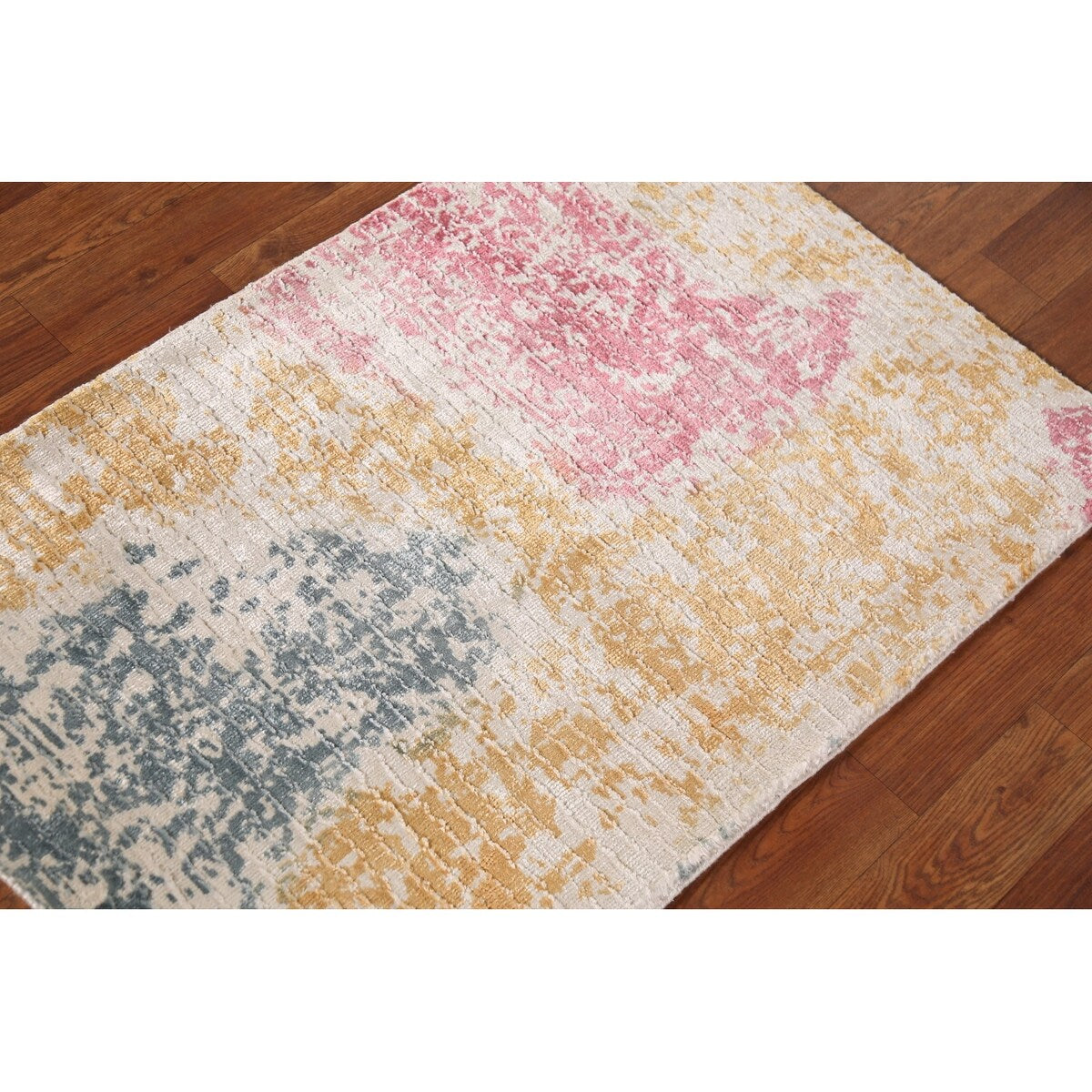 Multicolor Abstract Modern Foyer Foyer Rug Handmade Wool Carpet - 2'0"x 3'0"