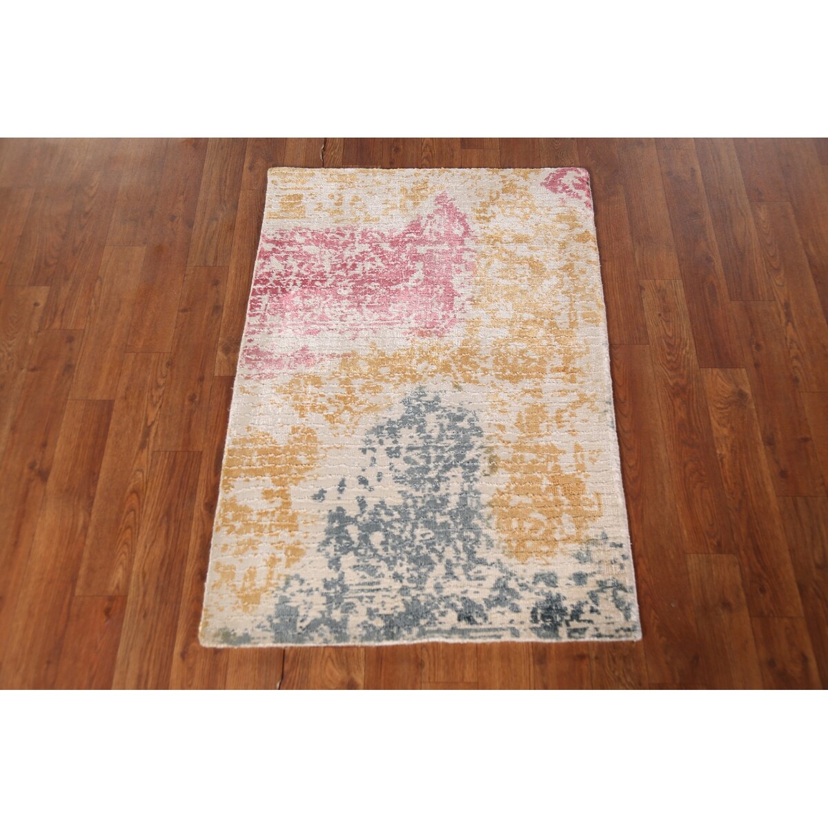 Multicolor Abstract Modern Foyer Foyer Rug Handmade Wool Carpet - 2'0"x 3'0"