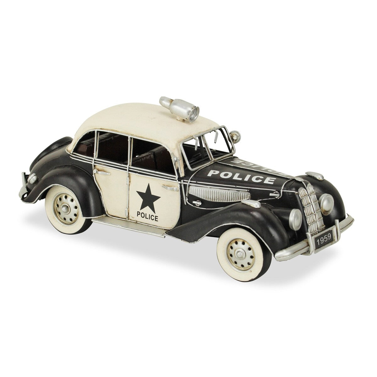Multicolor Metal Early 20th Century Style Police Car Model