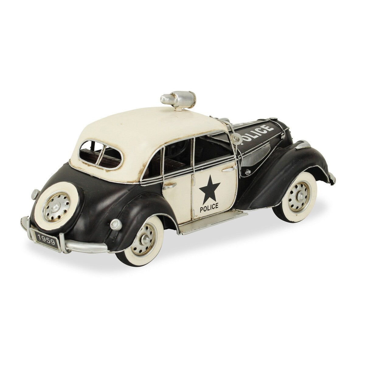 Multicolor Metal Early 20th Century Style Police Car Model