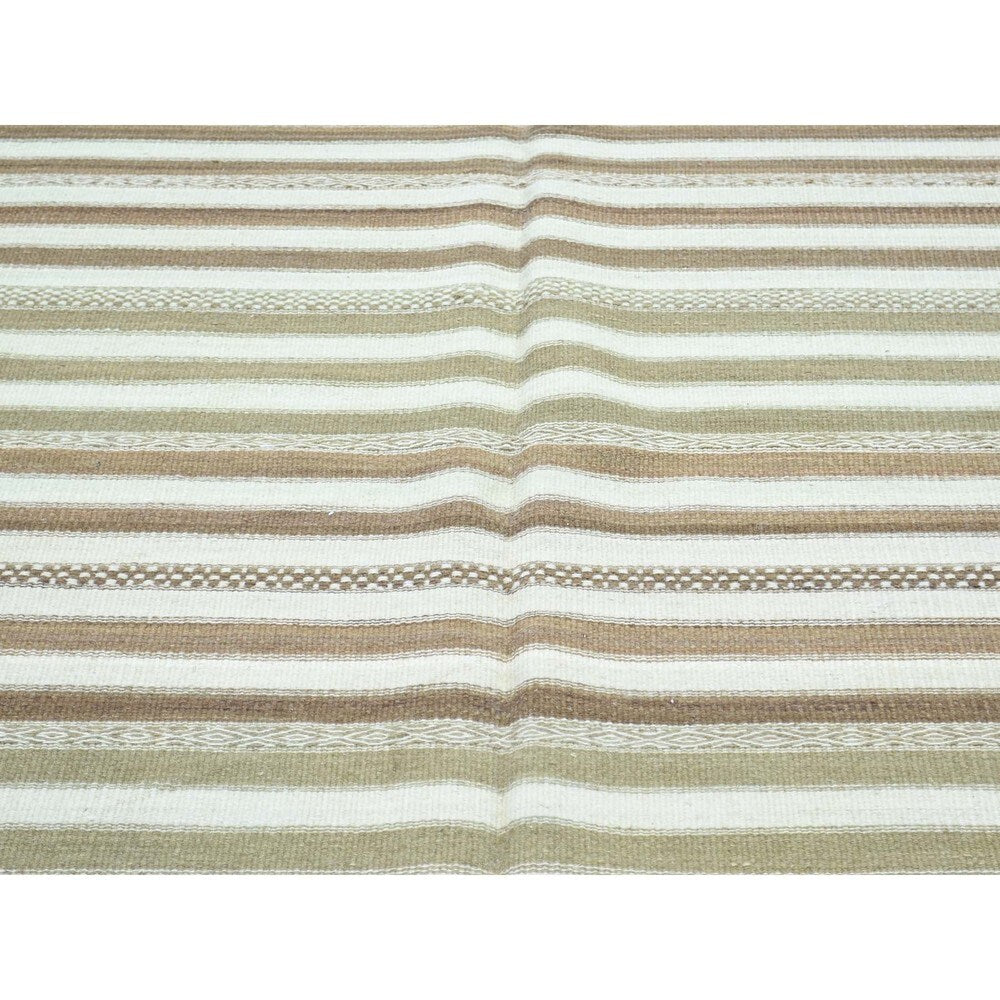 Multicolor Wool Striped Kilim Hand-woven Flatweave Oriental Rug (9'8 x 14') - Multi