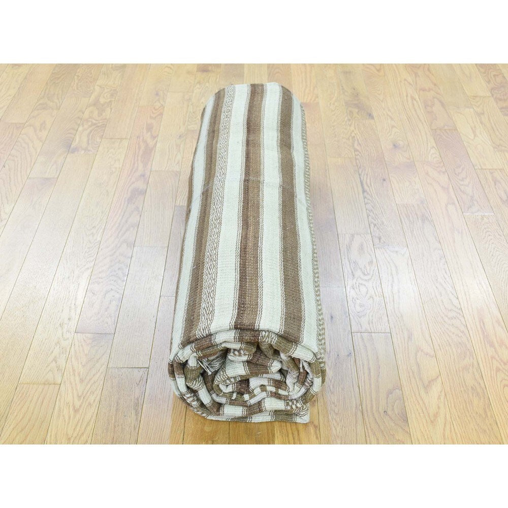 Multicolor Wool Striped Kilim Hand-woven Flatweave Oriental Rug (9'8 x 14') - Multi