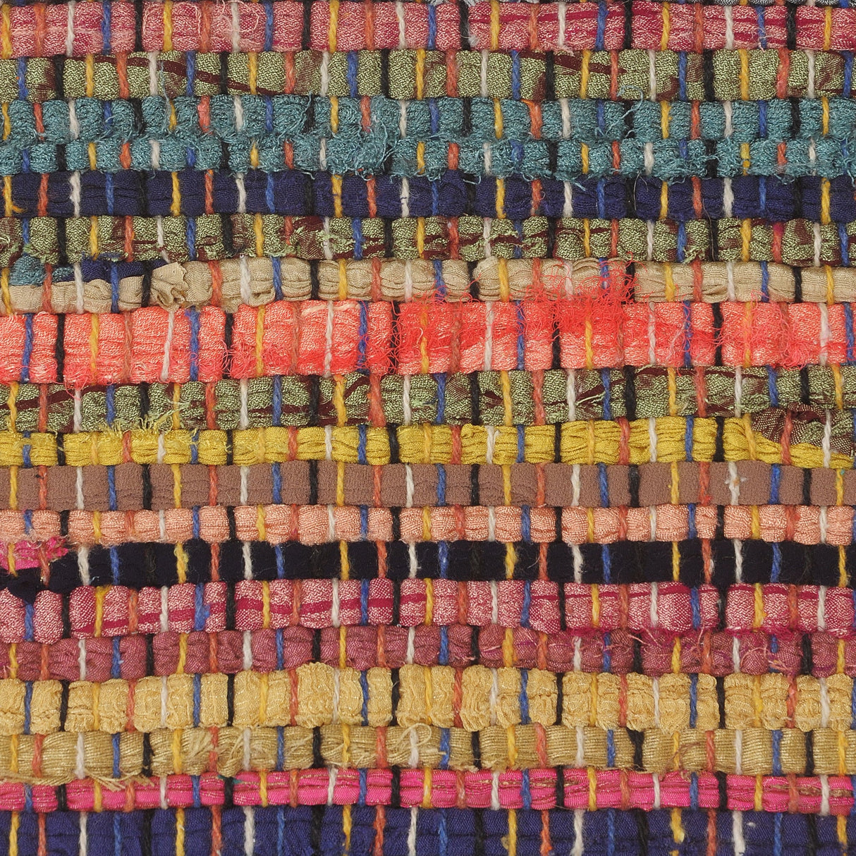 Sevita Boho Multicolored Stripes Jute Bordered Accent Rug