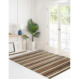 Multicolored Transitional Stripe Lori Toni Area Rug - Vibrant and Stylish Design - 5' x 8'