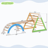 Multifunction Playset Natural Wood Playground - 90.00"L * 31.50"W * 32.00"H