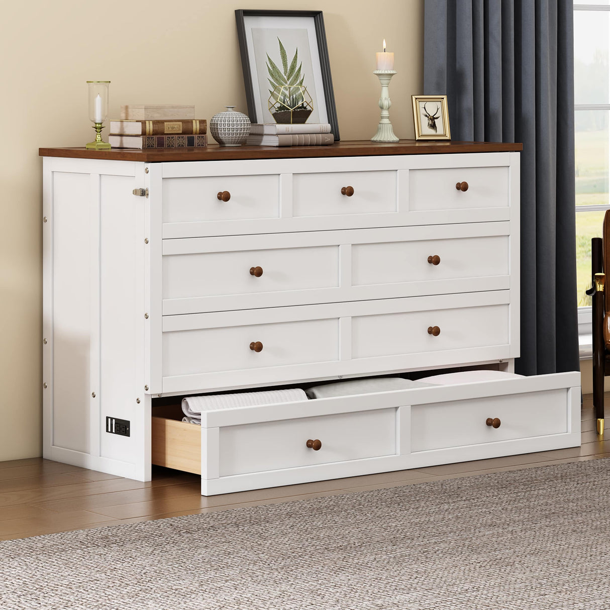 Multifunctional Design Queen Size Murphy Bed Cabinet Bed Folding Wall Bed