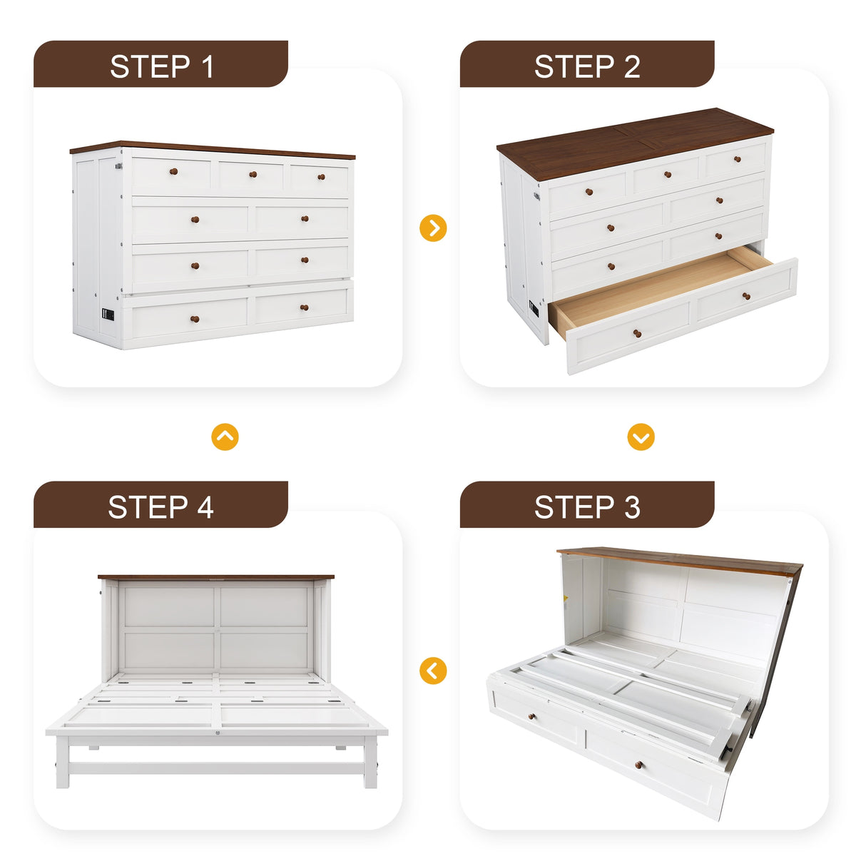 Multifunctional Design Queen Size Murphy Bed Cabinet Bed Folding Wall Bed