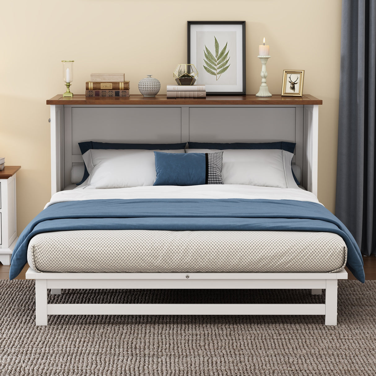 Multifunctional Design Queen Size Murphy Bed Cabinet Bed Folding Wall Bed