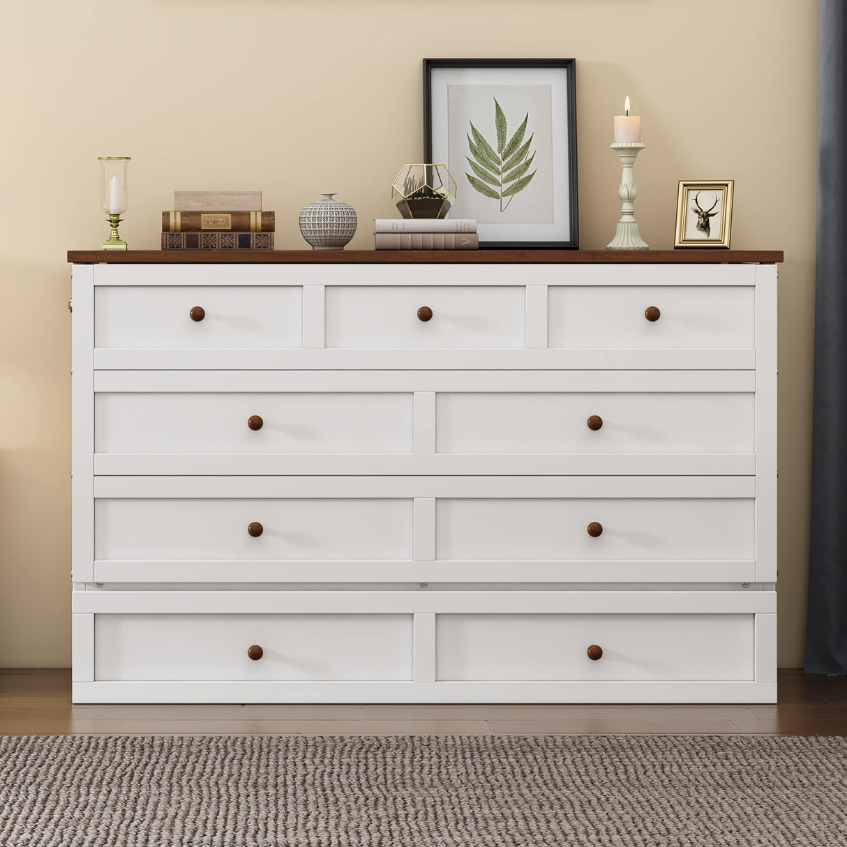 Multifunctional Design Queen Size Murphy Bed Cabinet Bed Folding Wall Bed