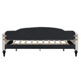 Multifunctional Design Wood Bed Frame Full Size Upholstered Tufted Daybed Bedroom Furniture Kids Bed, Beige