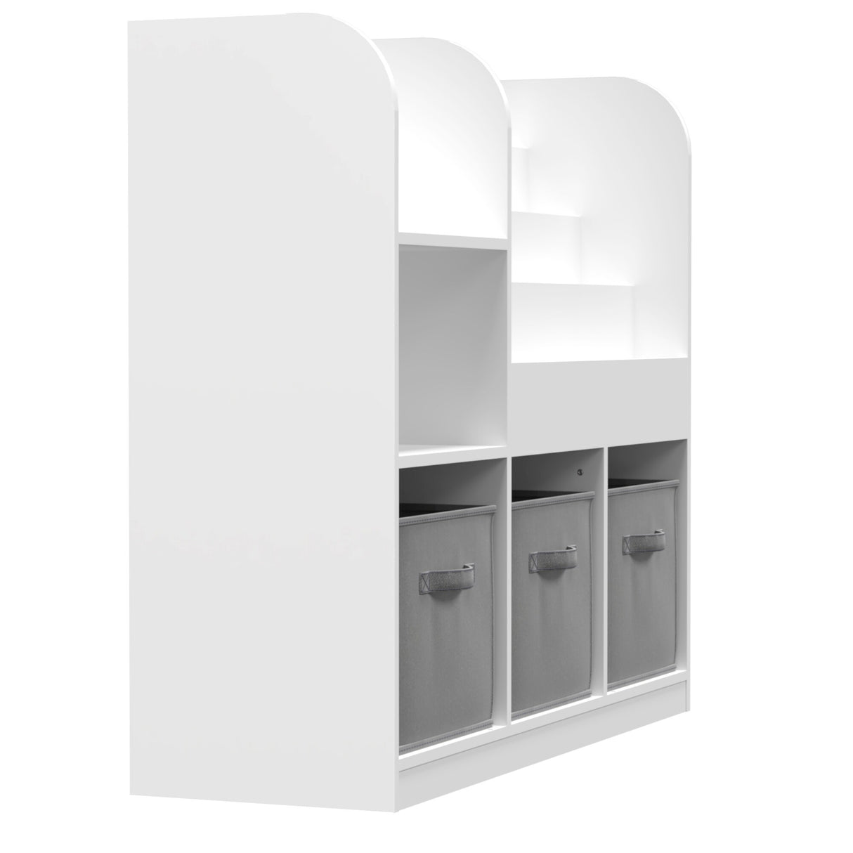 Multifunctional Kids Bookcase with 3 Collapsible Fabric Drawers