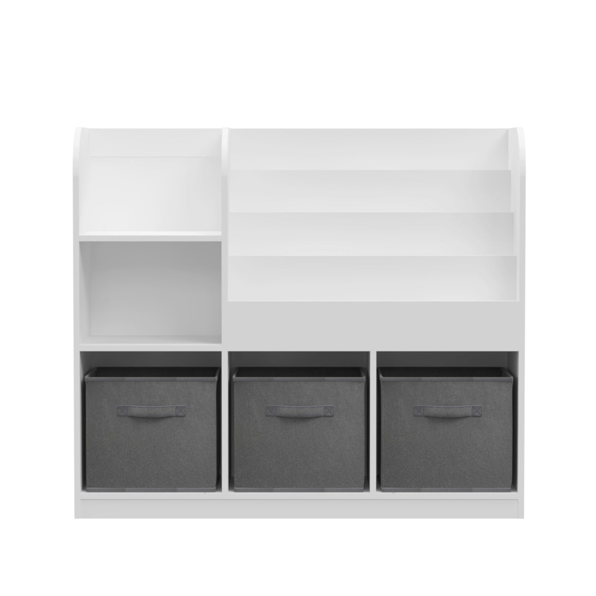 Multifunctional Kids Bookcase with 3 Collapsible Fabric Drawers