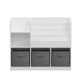Multifunctional Kids Bookcase with 3 Collapsible Fabric Drawers