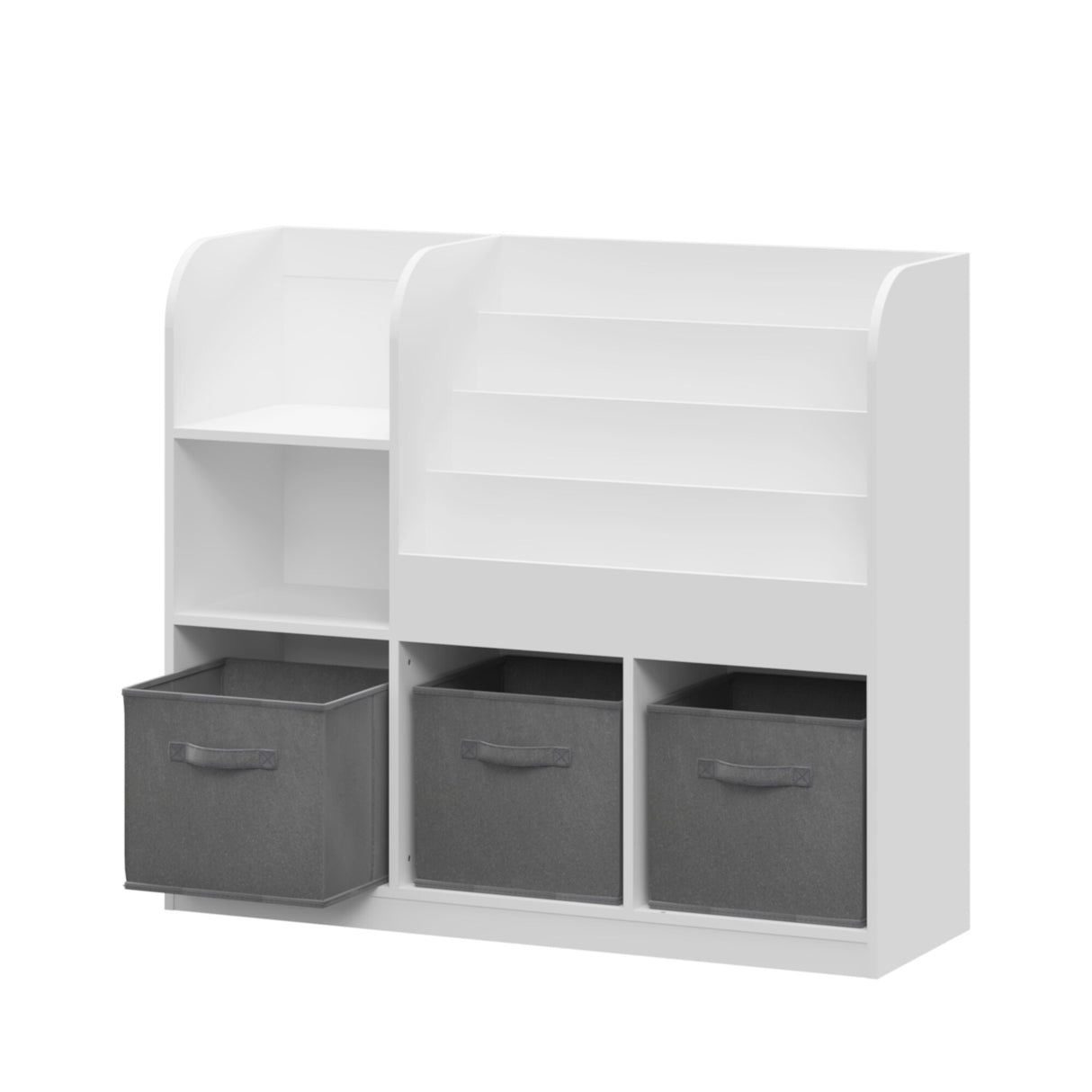 Multifunctional Kids Bookcase with 3 Collapsible Fabric Drawers