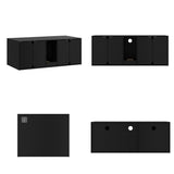 Multifunctional Wooden Cat Washroom Storage Bench Litter Box Cabinet