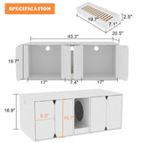 Multifunctional Wooden Cat Washroom Storage Bench Litter Box Cabinet