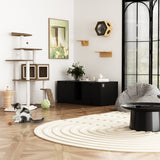 Multifunctional Wooden Cat Washroom Storage Bench Litter Box Cabinet
