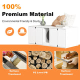 Multifunctional Wooden Cat Washroom Storage Bench Litter Box Cabinet