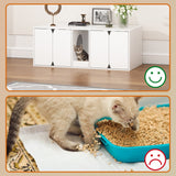 Multifunctional Wooden Cat Washroom Storage Bench Litter Box Cabinet