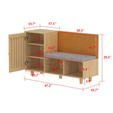 Multipurpose Shoe Rack w/Upholstered Bench and Large Capacity Storage