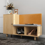 Multipurpose Shoe Rack w/Upholstered Bench and Large Capacity Storage
