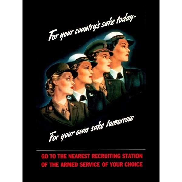 Mural Female Marines-VINAPP116560 Print 26.25"x19.75" by Vintage Apple Collection