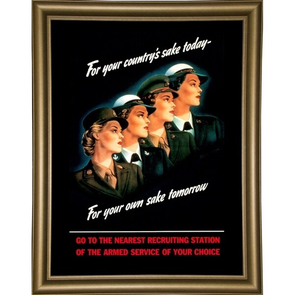 Mural Female Marines-VINAPP116560 Print 26.25"x19.75" by Vintage Apple Collection
