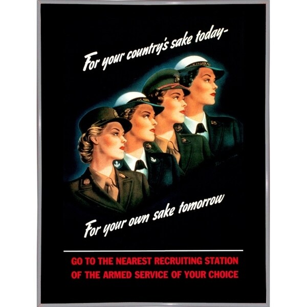 Mural Female Marines-VINAPP116560 Print 26.25"x19.75" by Vintage Apple Collection