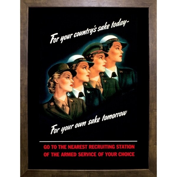 Mural Female Marines-VINAPP116560 Print 26.25"x19.75" by Vintage Apple Collection