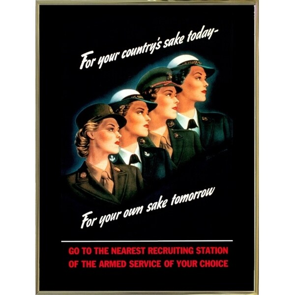 Mural Female Marines-VINAPP116560 Print 26.25"x19.75" by Vintage Apple Collection