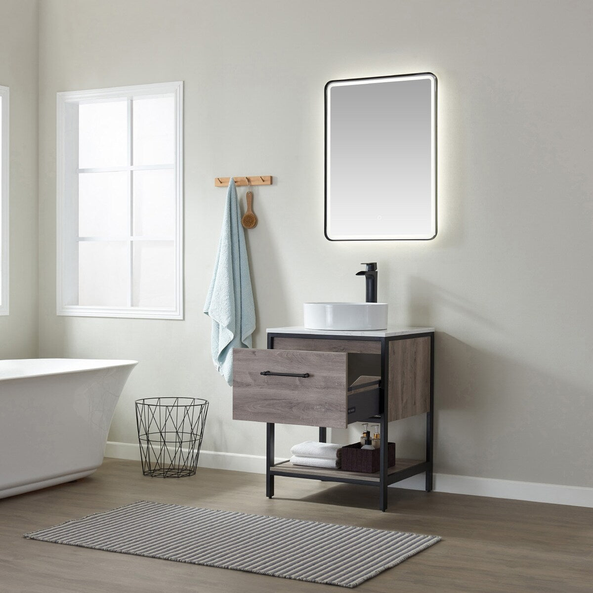 Murcia 24" Vanity with Countertop and vessel sink With Mirror