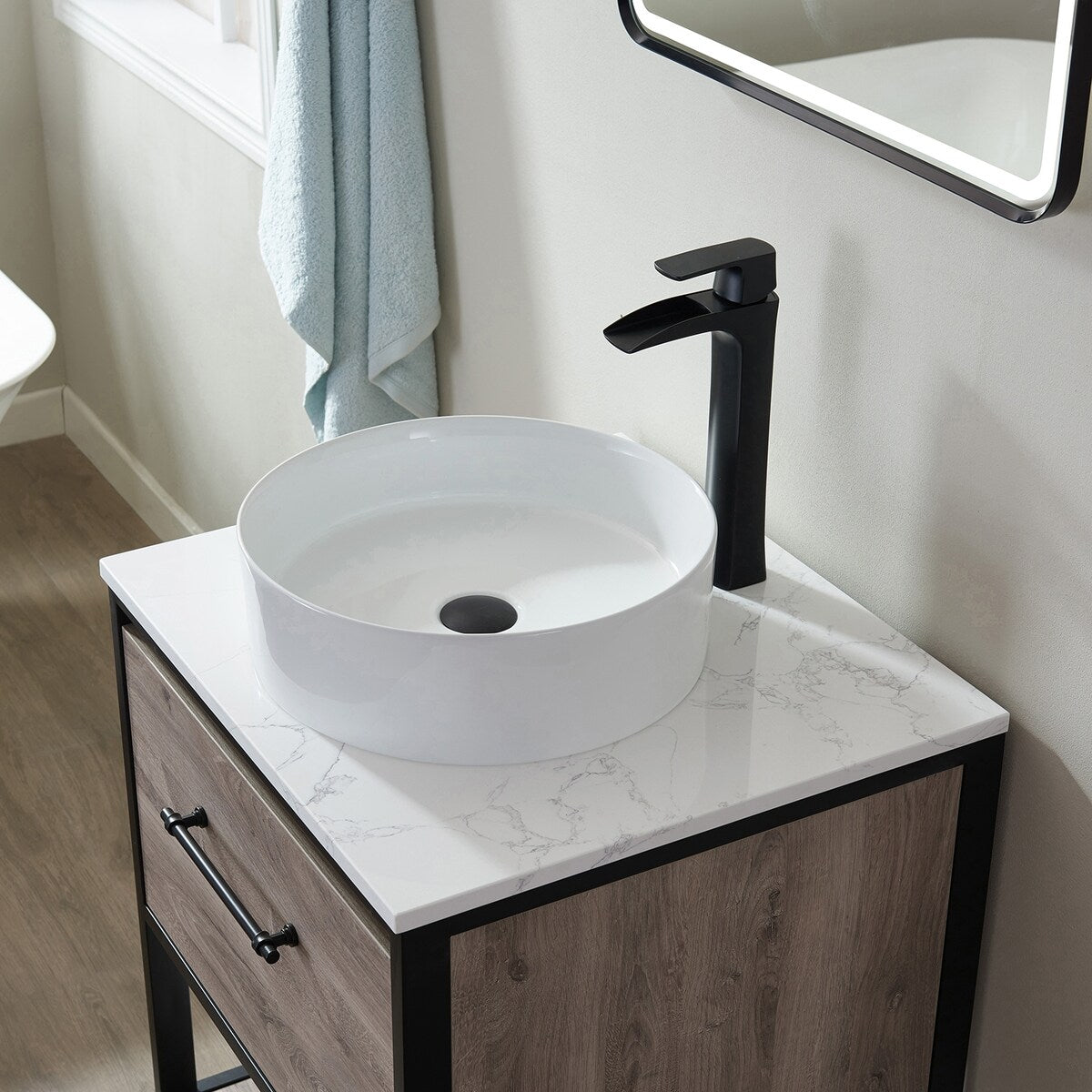 Murcia 24" Vanity with Countertop and vessel sink With Mirror