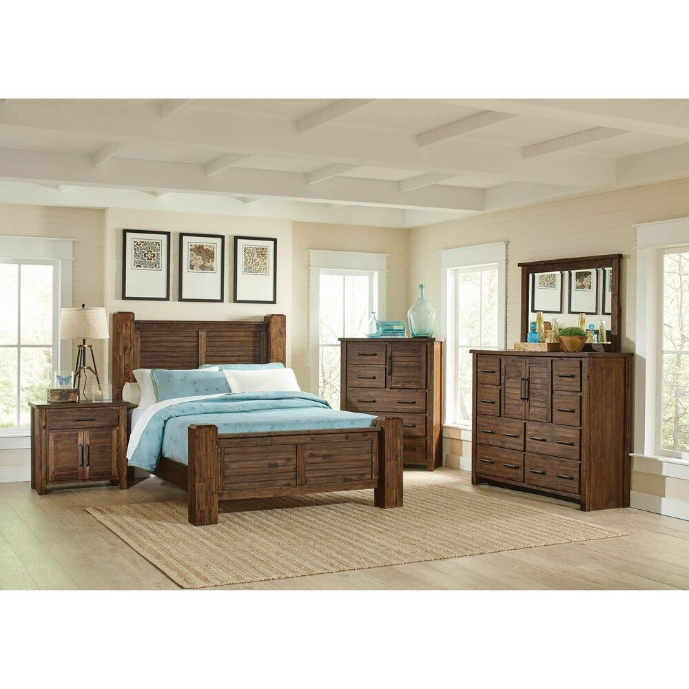Murdock Vintage Bourbon 2-piece Panel Bedroom Set with Dresser