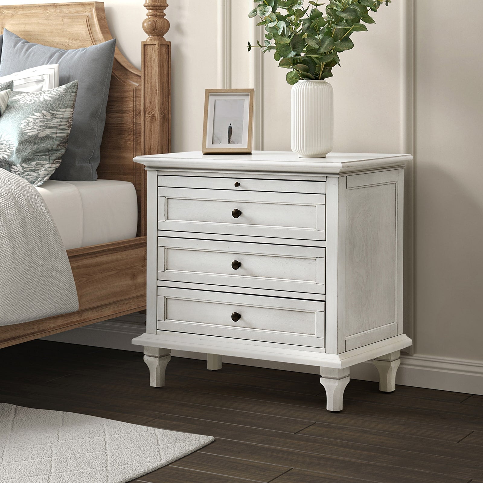 Farmhouse white nightstand hotsell