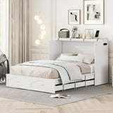 Murphy Bed Wall Bed with drawer and a set of Sockets & USB Ports, Pulley Structure Design