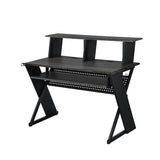 Music Desk Workstation with Pullout Keyboard Tray, Cable Management