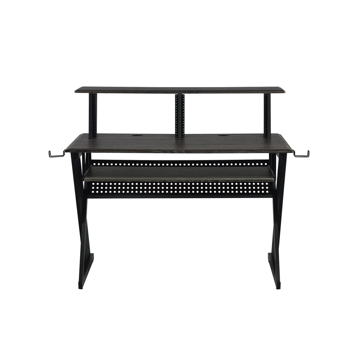 Music Desk Workstation with Pullout Keyboard Tray, Cable Management