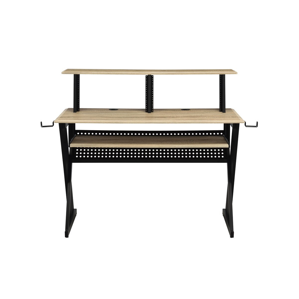 Music Desk Workstation with Pullout Keyboard Tray, Cable Management