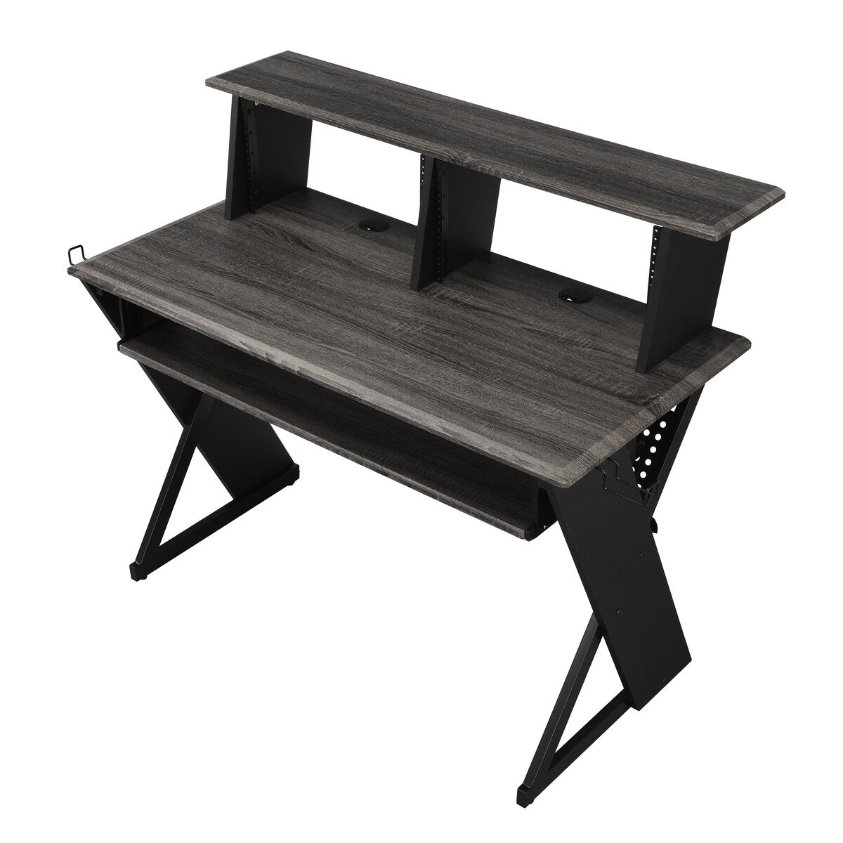 Music Desk Workstation with Pullout Keyboard Tray, Cable Management