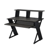 Music Desk Workstation with Pullout Keyboard Tray, Cable Management