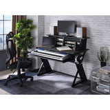 Music Desk Workstation with Pullout Keyboard Tray, Cable Management