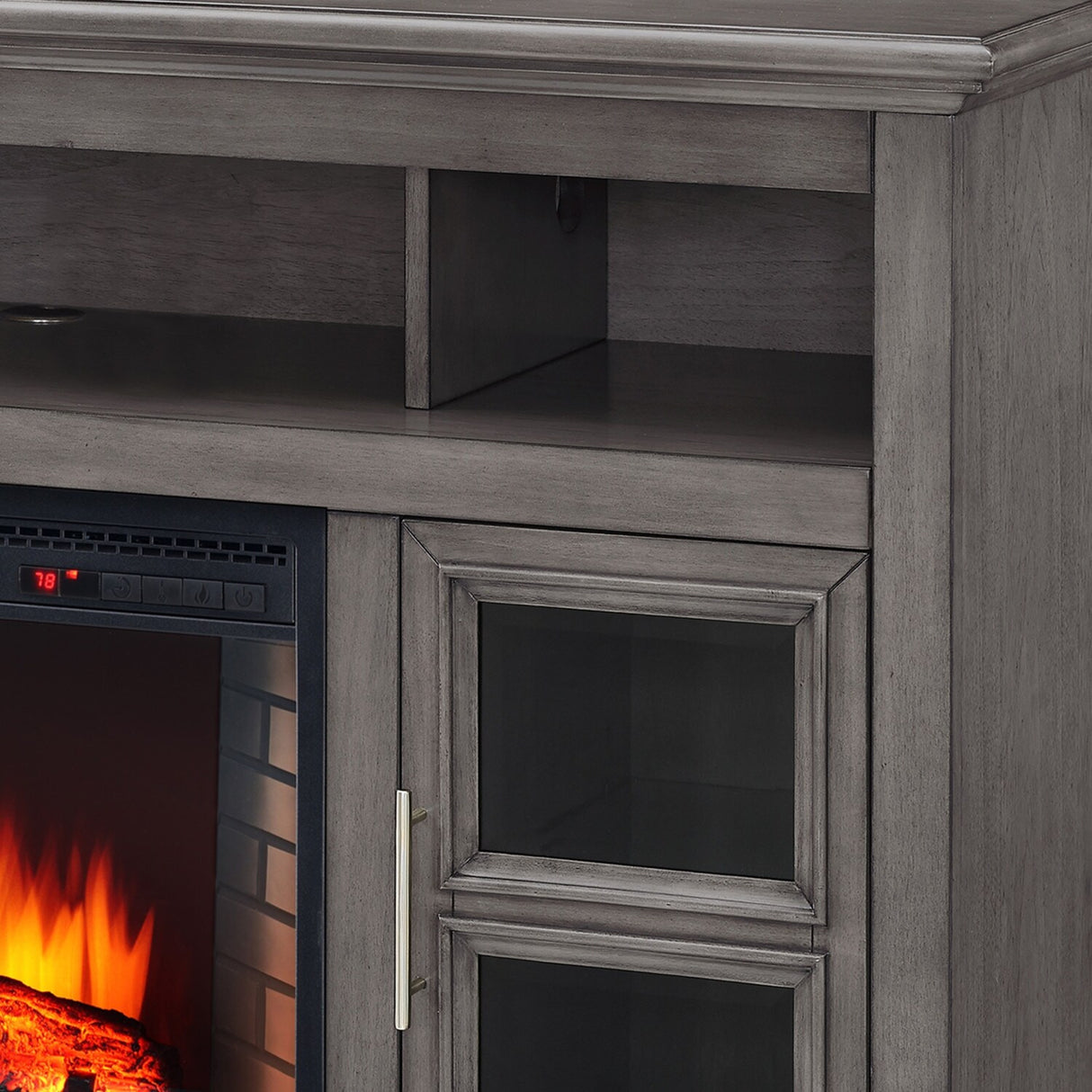 Muskoka Glendale 58-in TV Stand Electric Fireplace Dark Weathered Grey - 58 inches